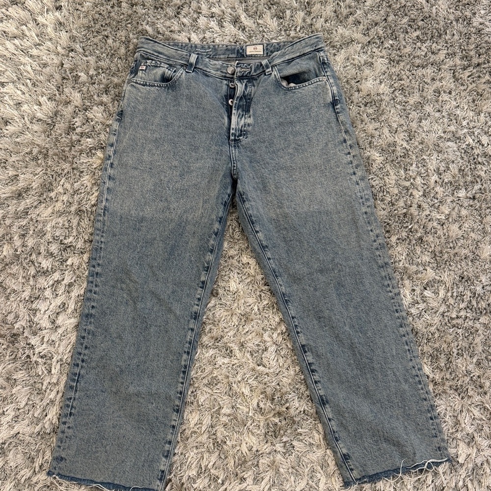 AG Adriano Goldschmied Alexxis Crop High Rise Vintage Straight Fray